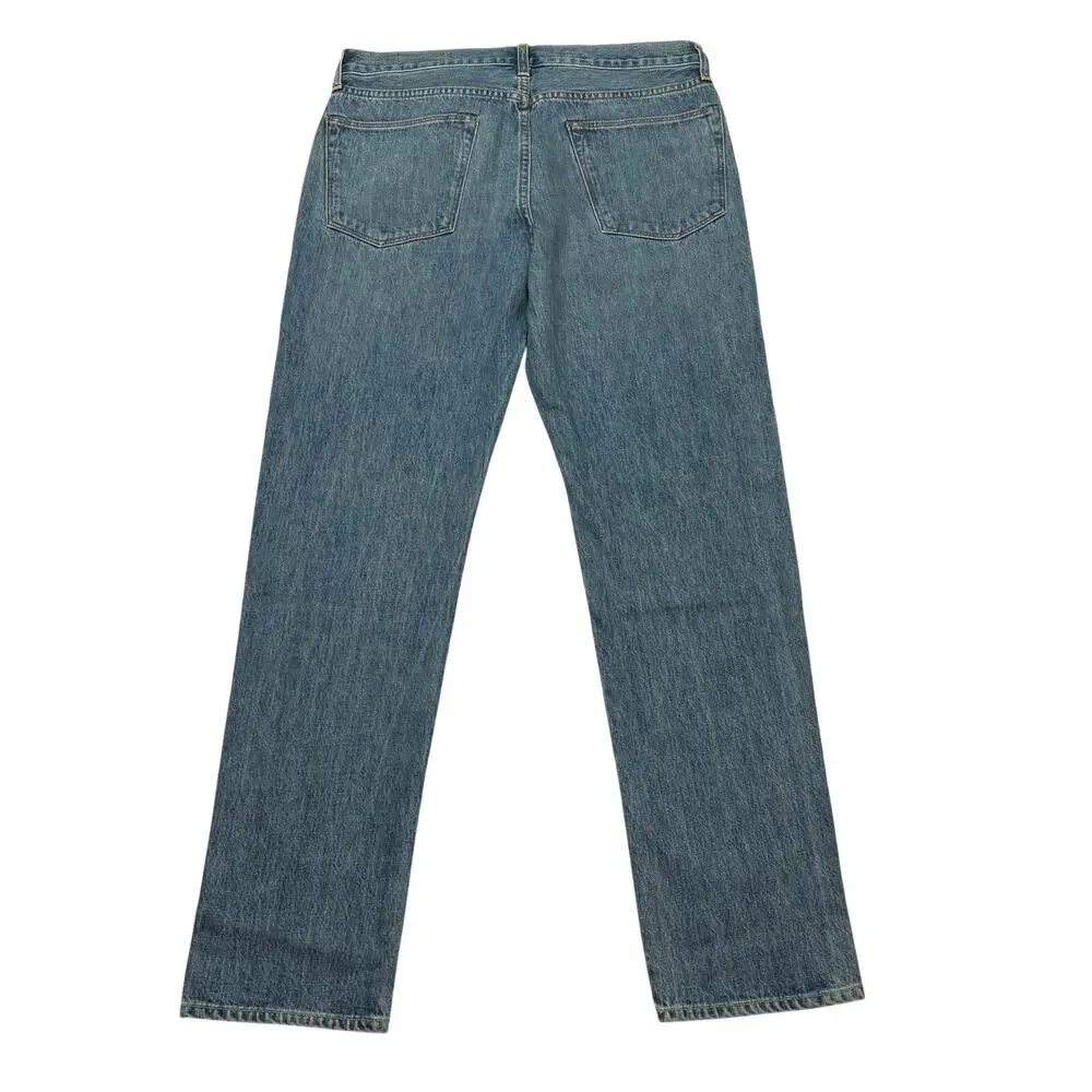 $185 Sid Mashburn Light Wash Denim 38x32 Slim Straight Jeans